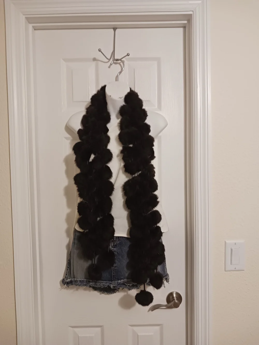 Vintage Brown Mink Pom-Pom Fur Scarf Wrap 6